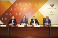 De izquierda a derecha, Enrique Quesada Moraga, Jos Carlos Gmez Villamandos, Bartolom Madrid Olmo y Eulalio Fernndez Snchez, en el acto de firma del acuerdo.