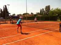 Partido de dobles de la UCO en tenis masculino frente a Jurja Dobrila U. Pula de esta maana 