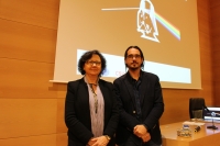Mara Teresa Roldn, vicerrectora de Investigacin, y Emilio Garca, del Instituto de Astrofsica de Andaluca